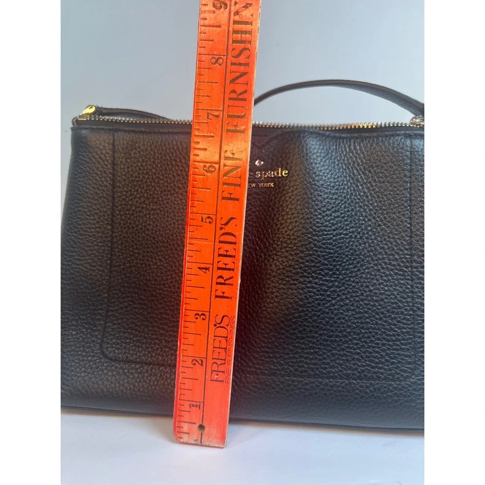 Kate Spade New York Black Pebbled Leather Crossbody Bag Gold Hardware